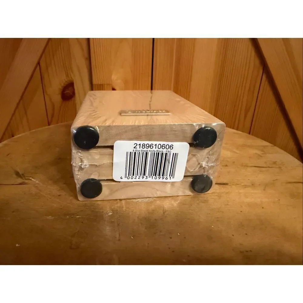 Wusthof 6 Slot Steak Knife Wood Storage Block Sealed nwt (6386)